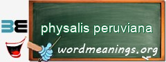 WordMeaning blackboard for physalis peruviana